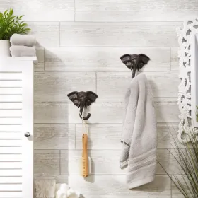 Set of 2 Elephant Wall Hooks - Decorative and Functional