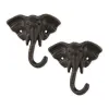 Set of 2 Elephant Wall Hooks - Decorative and Functional