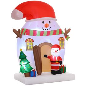 Outsunny 7.5FT Outdoor Christmas Inflatables, Xmas Blow Up Decoration, Build-in LED Lights for Outdoor, Yard, Party
