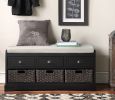 U_STYLE Homes Collection Wood Storage Bench with 3 Drawers and 3 Baskets
