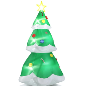 6.9 FT Lighted Christmas Inflatable Decoration, Inflatable Christmas Tree