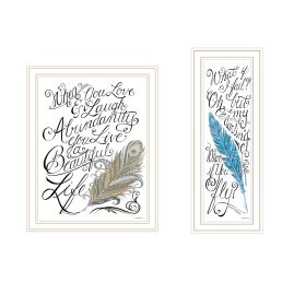 Trendy Decor 4U 2- Piece Vignette What if I FAIL? White Framed Wall Art for Living Room, Bedroom Wall Art Print for Home Decor by Deb Strain