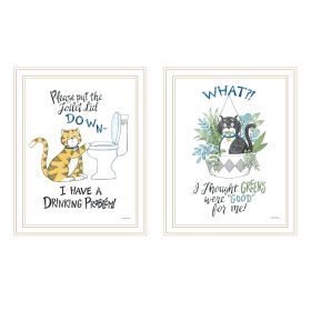 Trendy Decor 4U 2- Piece Vignette I have a Drinking Problem!! Black Framed Wall Art for Living Room