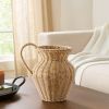 9" Faux Wood Rattan Pitcher Vase