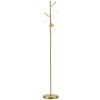 HOMCOM Modern 3-Light Floor Lamp for Living Room, Tree Standing Lamp with Globe Lampshades, 10.75"x10.75"x66.5", Gold