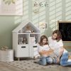 Qaba 3 Tier Kids Bookshelf with Two Drawers, for Kids Rooms, Bedroom, Nursery, White