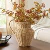 9" Faux Wood Rattan Pitcher Vase