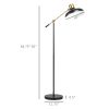 HOMCOM Floor Lamps for Living Room, Industrial Standing Lamp with Balance Arm, Adjustable Head, 31.5"x11.75"x65", Black