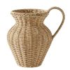 9" Faux Wood Rattan Pitcher Vase
