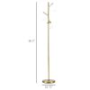 HOMCOM Modern 3-Light Floor Lamp for Living Room, Tree Standing Lamp with Globe Lampshades, 10.75"x10.75"x66.5", Gold
