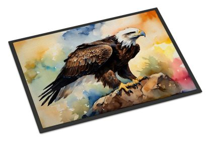 NEW Eagle Doormat Front Door Mat Indoor Outdoor Rugs for Entryway, Non Slip Washable Low Pile, 18H X 27W (Default: Default)